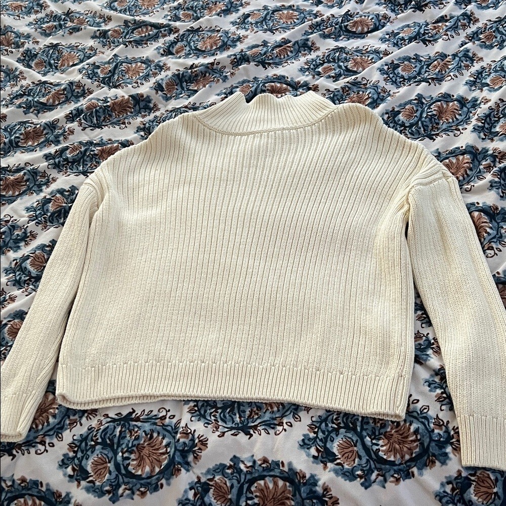Emerson Fry ribbed Turtleneck Sweater Chunky Knit medium organic cotton Carolyn - Picture 9 of 11